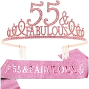 Meant2Tobe 55Th Birthday Gifts For Women55Th Birthday Tiara And Sash Pink | 2